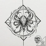 Cancer (animal/sign), tattoo drawing outline,… – tattoo sketch (№1752904136_0, 19.07.2025 05:48) — tattoovalue.net