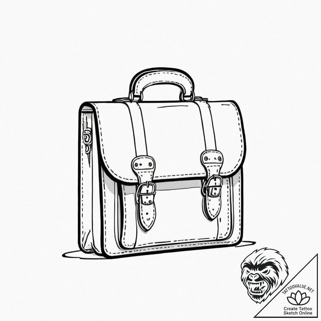 A minimalist tattoo of the briefcase from pul... - tattoo sketch (№1752904467_0, 19.07.2025 05:54) — tattoovalue.net