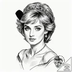 A trash polka tattoo of princess diana, beaut… – tattoo sketch (№1752904631_0, 19.07.2025 05:57) — tattoovalue.net