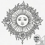 Tattoo design a stylized depiction of “the su… – tattoo sketch (№1752905623_0, 19.07.2025 06:13) — tattoovalue.net