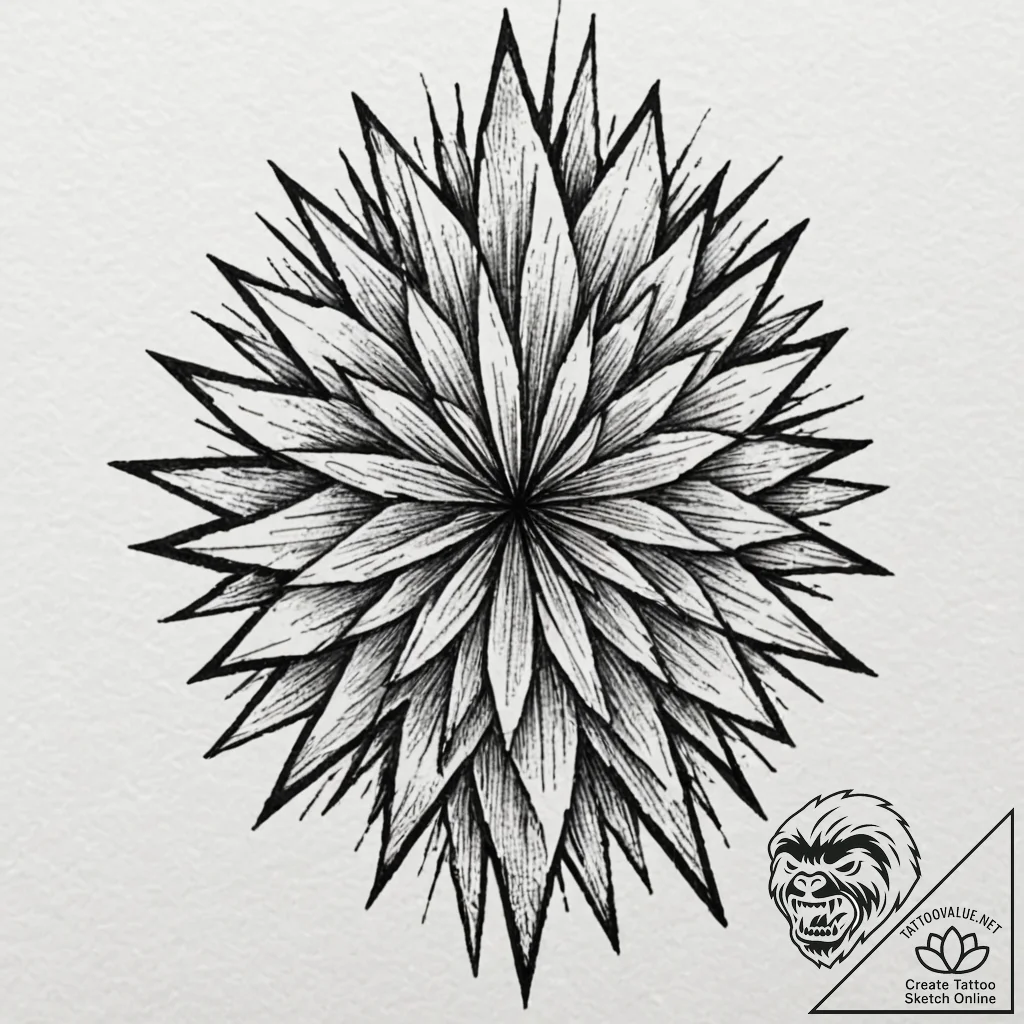 Tattoo sketch a shattered glass effect, with... - tattoo sketch (№1752906454_0, 19.07.2025 06:27) — tattoovalue.net