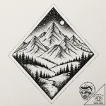 Tattoo sketch a snowy mountain peak with a hi… – tattoo sketch (№1752906870_0, 19.07.2025 06:34) — tattoovalue.net