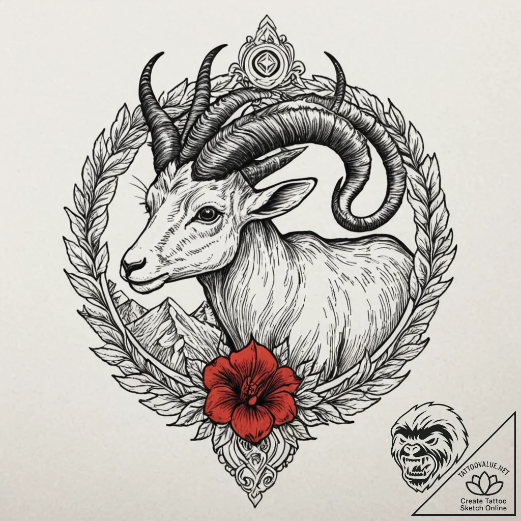 Tattoo design a capricorn goat-fish whose tai... - tattoo sketch (№1752906953_0, 19.07.2025 06:35) — tattoovalue.net