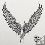 Tattoo sketch a pair of wings unfurled, symbo… – tattoo sketch (№1752907199_0, 19.07.2025 06:39) — tattoovalue.net