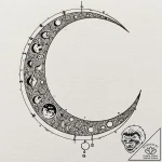 Tattoo design phases of the moon representing… – tattoo sketch (№1752907283_0, 19.07.2025 06:41) — tattoovalue.net