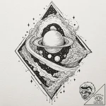 Tattoo design a galaxy forming a powerful, ab… – tattoo sketch (№1752907777_0, 19.07.2025 06:49) — tattoovalue.net