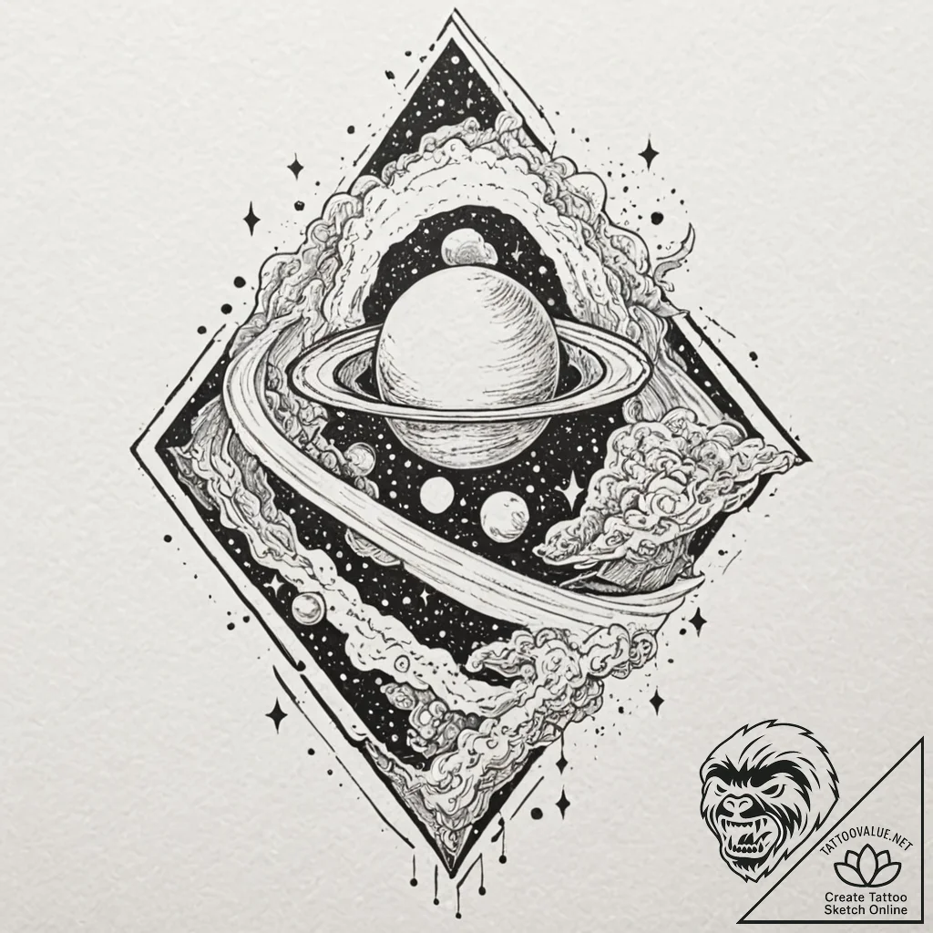 Tattoo design a galaxy forming a powerful, ab... - tattoo sketch (№1752907777_0, 19.07.2025 06:49) — tattoovalue.net