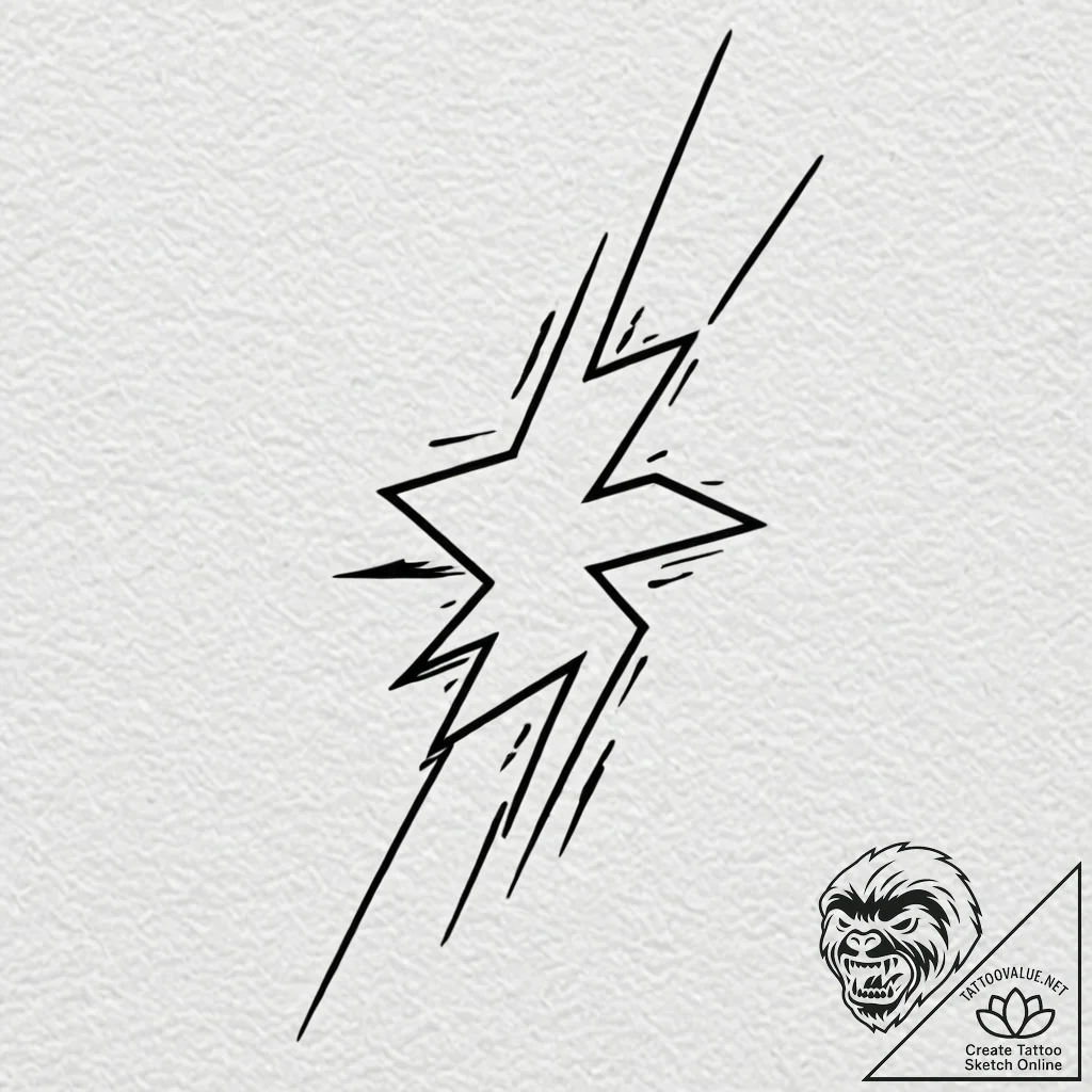 Tattoo design a lightning bolt, sleek and ene... - tattoo sketch (№1752907858_0, 19.07.2025 06:50) — tattoovalue.net