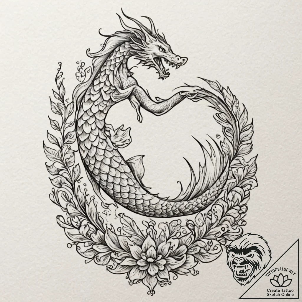 Tattoo design a delicate scale pattern (e.g.,... - tattoo sketch (№1752908189_0, 19.07.2025 06:56) — tattoovalue.net