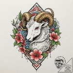 Tattoo sketch a bold aries ram’s head with ne… – tattoo sketch (№1752908356_0, 19.07.2025 06:59) — tattoovalue.net