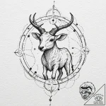Tattoo sketch a zodiac animal outline filled… – tattoo sketch (№1752909016_0, 19.07.2025 07:10) — tattoovalue.net