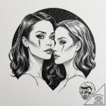 A sketch of gamora and nebula, the two sister… – tattoo sketch (№1752909099_0, 19.07.2025 07:11) — tattoovalue.net