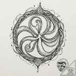 Triskelion, ink illustration for tattoo, on a… – tattoo sketch (№1752909263_0, 19.07.2025 07:14) — tattoovalue.net
