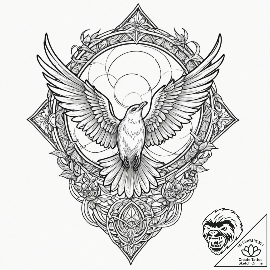 Tattoo sketch an abstract representation of "... - tattoo sketch (№1752910014_0, 19.07.2025 07:26) — tattoovalue.net