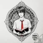 A graphic novel style portrait of light yagam… – tattoo sketch (№1752910599_0, 19.07.2025 07:36) — tattoovalue.net