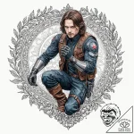 A watercolor sketch of the winter soldier, wi… – tattoo sketch (№1752910847_0, 19.07.2025 07:40) — tattoovalue.net