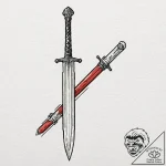 Tattoo design a tiny pixelated sword linework… – tattoo sketch (№1752911094_0, 19.07.2025 07:44) — tattoovalue.net