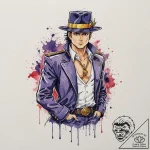 A neo-traditional tattoo of jotaro kujo and h… – tattoo sketch (№1752912004_0, 19.07.2025 08:00) — tattoovalue.net
