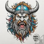 Tattoo design a viking berserker’s face, mid-… – tattoo sketch (№1752912253_0, 19.07.2025 08:04) — tattoovalue.net