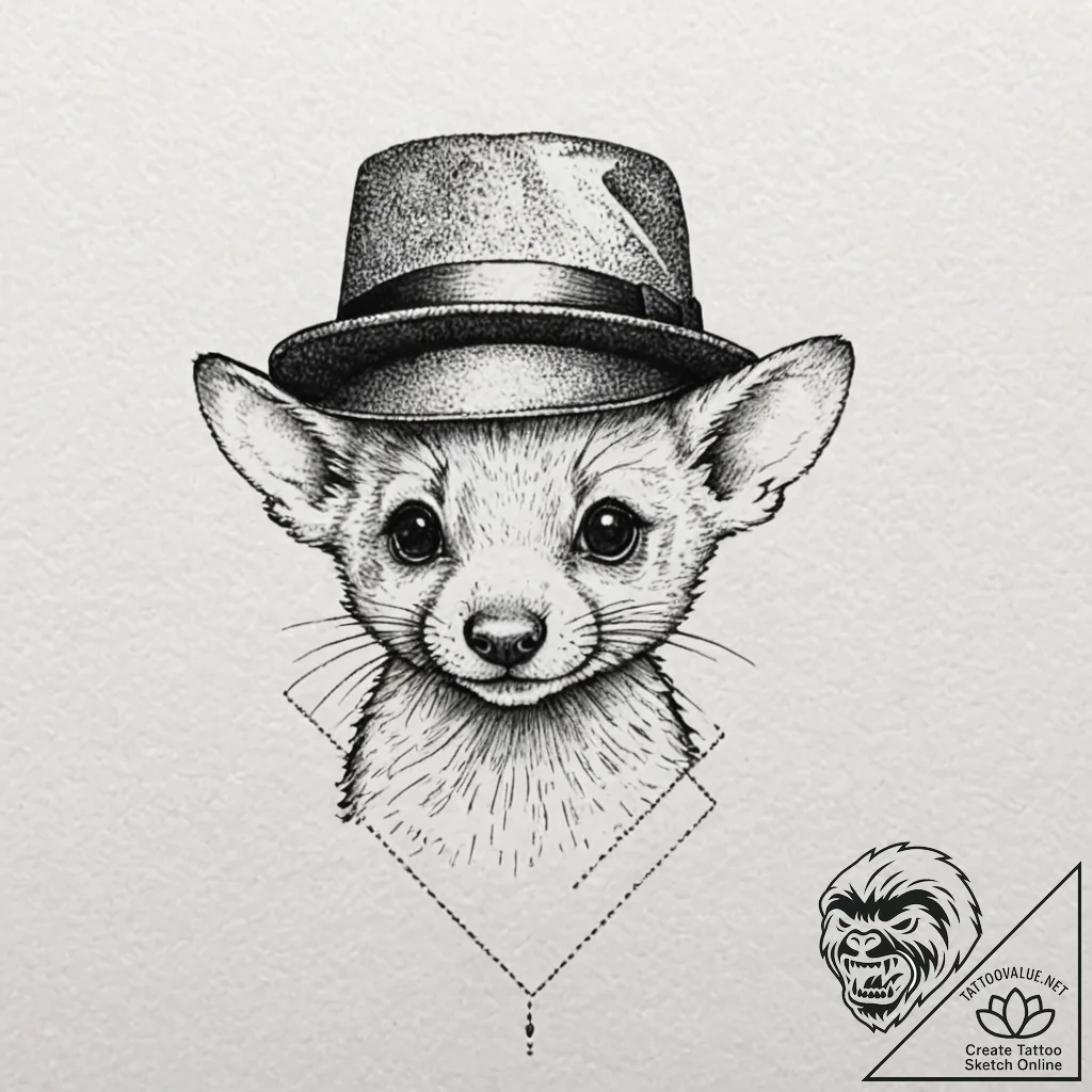 Tattoo sketch a tiny, cute animal wearing a s... - tattoo sketch (№1752912582_0, 19.07.2025 08:09) — tattoovalue.net