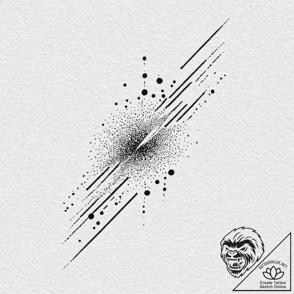 Tattoo sketch a comet streaking across the sk... - tattoo sketch (№1752912746_0, 19.07.2025 08:12) — tattoovalue.net