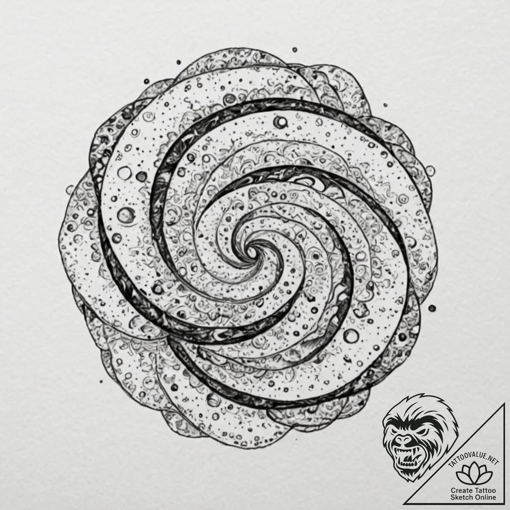 Tattoo design a 'cosmic swirl' on one, its co... - tattoo sketch (№1752912828_0, 19.07.2025 08:13) — tattoovalue.net