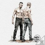 A sketch of the main characters from american… – tattoo sketch (№1752913407_0, 19.07.2025 08:23) — tattoovalue.net