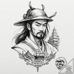 Samurai, artistic tattoo sketch, old school t… – tattoo sketch (№1752913736_0, 19.07.2025 08:28) — tattoovalue.net