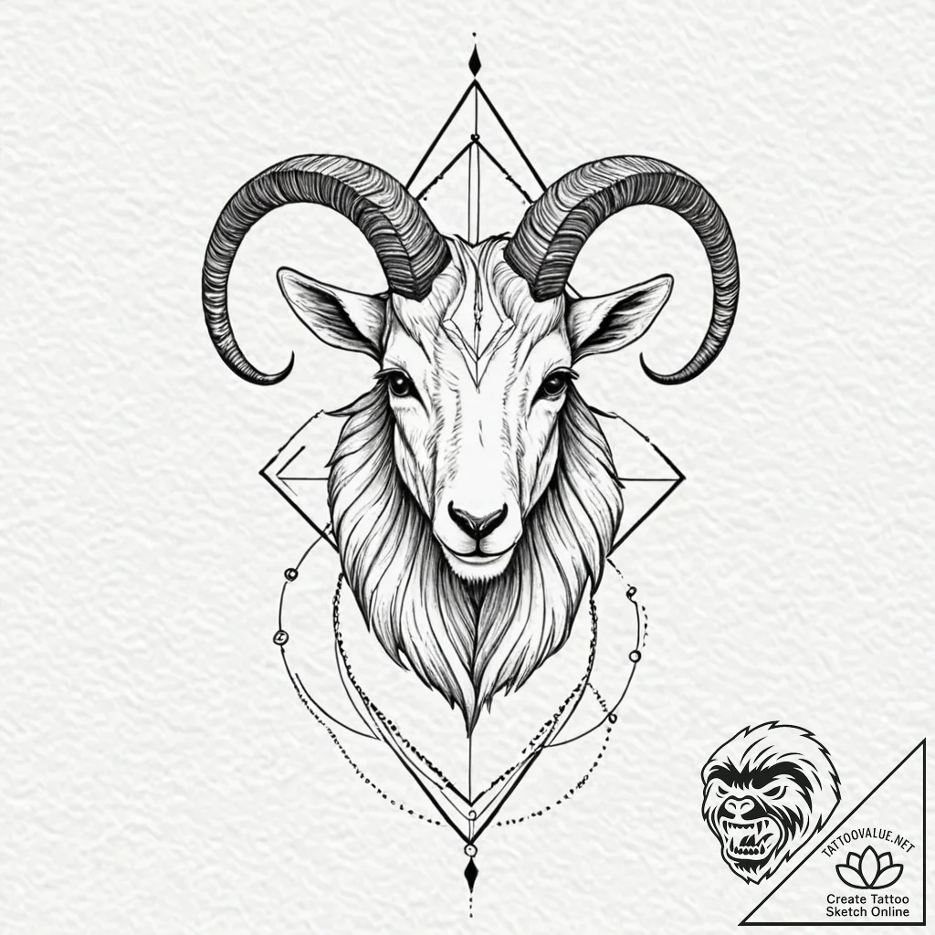 Tattoo design a capricorn goat-fish, where ea... - tattoo sketch (№1752915069_0, 19.07.2025 08:51) — tattoovalue.net