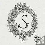 Tattoo sketch a floral design with hidden ini… – tattoo sketch (№1752915233_0, 19.07.2025 08:53) — tattoovalue.net