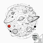 Parade of planets, tattoo sketch design, on a… – tattoo sketch (№1752915564_0, 19.07.2025 08:59) — tattoovalue.net