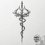Tattoo sketch: a stylized depiction of veles’… – tattoo sketch (№1752915897_0, 19.07.2025 09:04) — tattoovalue.net