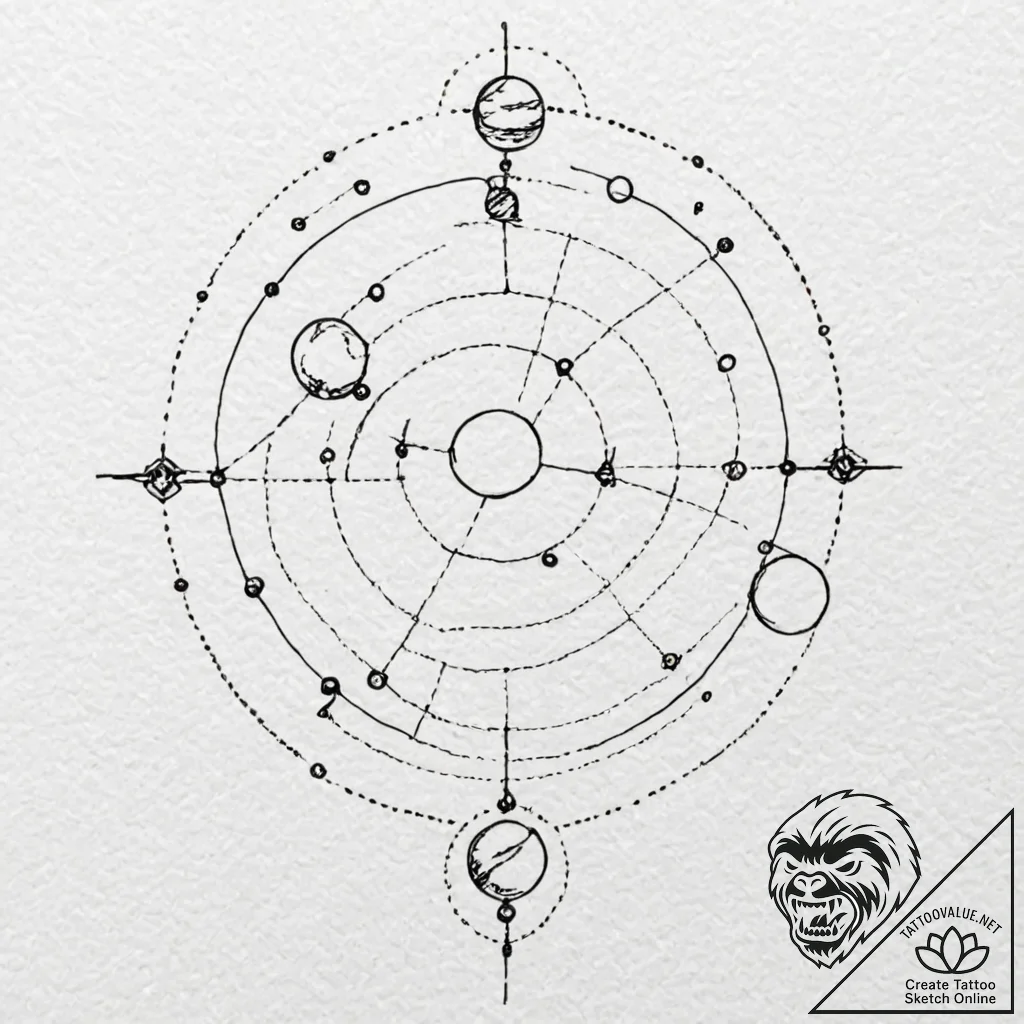 Tattoo sketch a minimalist representation of... - tattoo sketch (№1752915979_0, 19.07.2025 09:06) — tattoovalue.net