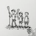 A sketch of the main characters from shaun of… – tattoo sketch (№1752916972_0, 19.07.2025 09:22) — tattoovalue.net