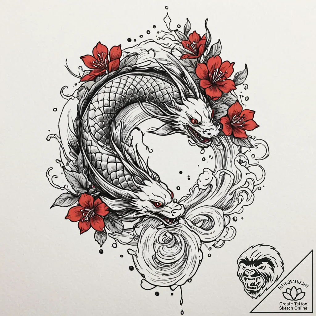 The interior of a vibrant, busy flower shop.,... - tattoo sketch (№1752917054_0, 19.07.2025 09:24) — tattoovalue.net