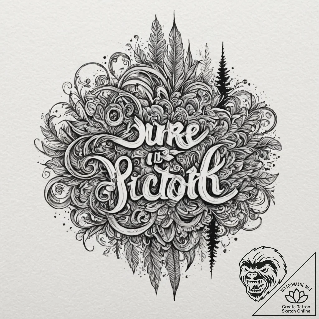 Tattoo sketch a word or phrase forming a subt... - tattoo sketch (№1752917387_0, 19.07.2025 09:29) — tattoovalue.net