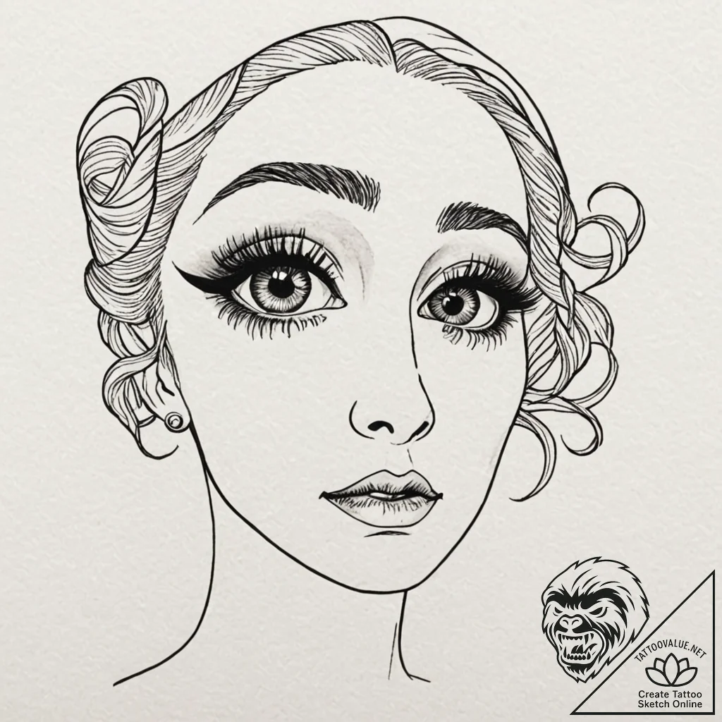 A linework tattoo of the iconic eye-slitting... - tattoo sketch (№1752917719_0, 19.07.2025 09:35) — tattoovalue.net