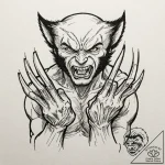 A sketch of wolverine, with his adamantium cl… – tattoo sketch (№1752917967_0, 19.07.2025 09:39) — tattoovalue.net