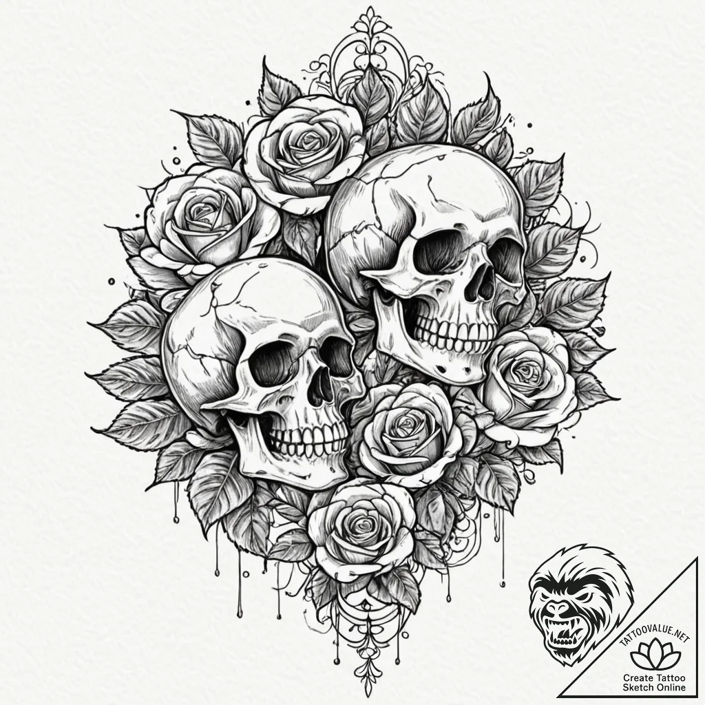 Tattoo sketch an abstract depiction of contro... - tattoo sketch (№1752919535_0, 19.07.2025 10:05) — tattoovalue.net