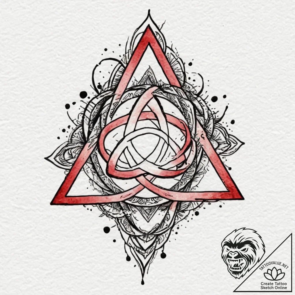 Triquetra, tattoo flash sheet design, waterco... - tattoo sketch (№1752919617_0, 19.07.2025 10:06) — tattoovalue.net