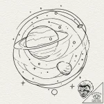 Tattoo design a planet with a powerful, prote… – tattoo sketch (№1752919947_0, 19.07.2025 10:12) — tattoovalue.net