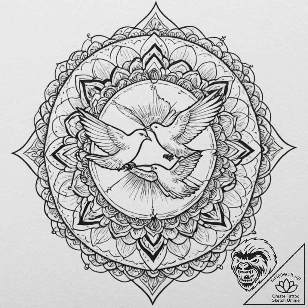 Tattoo design a pair of hands releasing a dov... - tattoo sketch (№1752920607_0, 19.07.2025 10:23) — tattoovalue.net