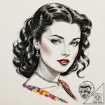 A graphic novel portrait of scarlett o’hara f… – tattoo sketch (№1752920937_0, 19.07.2025 10:28) — tattoovalue.net