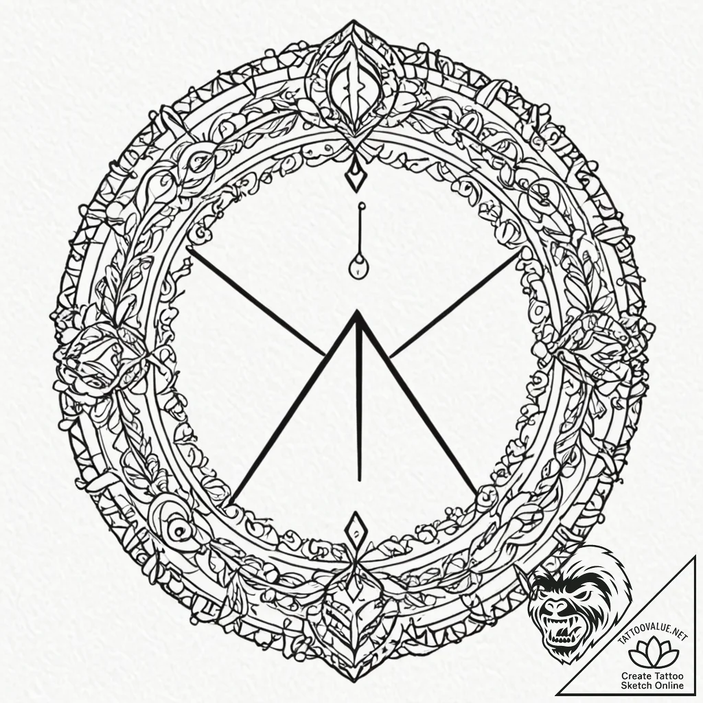 59. tattoo design: a "mir" rune integrated in... - tattoo sketch (№1752921019_0, 19.07.2025 10:30) — tattoovalue.net