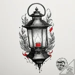 Tattoo sketch a stylized lantern illuminating… – tattoo sketch (№1752921514_0, 19.07.2025 10:38) — tattoovalue.net