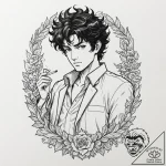 A graphic novel style tattoo of spike spiegel… – tattoo sketch (№1752921762_0, 19.07.2025 10:42) — tattoovalue.net