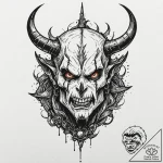 A trash polka tattoo of the lord of terror, d… – tattoo sketch (№1752922586_0, 19.07.2025 10:56) — tattoovalue.net