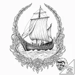 Tattoo sketch a stylized ‘viking longship’ fo… – tattoo sketch (№1752922668_0, 19.07.2025 10:57) — tattoovalue.net