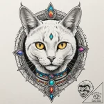 Egyptian cat, tattoo flash sheet design, vibr… – tattoo sketch (№1752923252_0, 19.07.2025 11:07) — tattoovalue.net