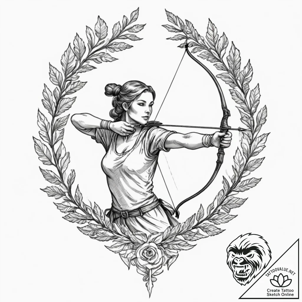 Tattoo sketch a sagittarius archer with a bow... - tattoo sketch (№1752923415_0, 19.07.2025 11:10) — tattoovalue.net